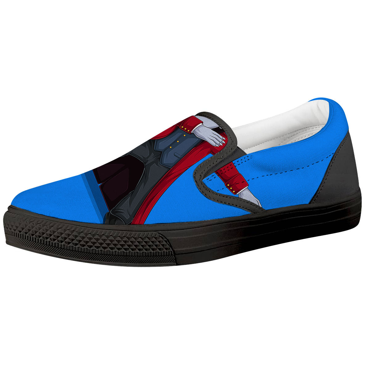 Dracula Vampire Dap Print Black Slip On Shoes-grizzshop