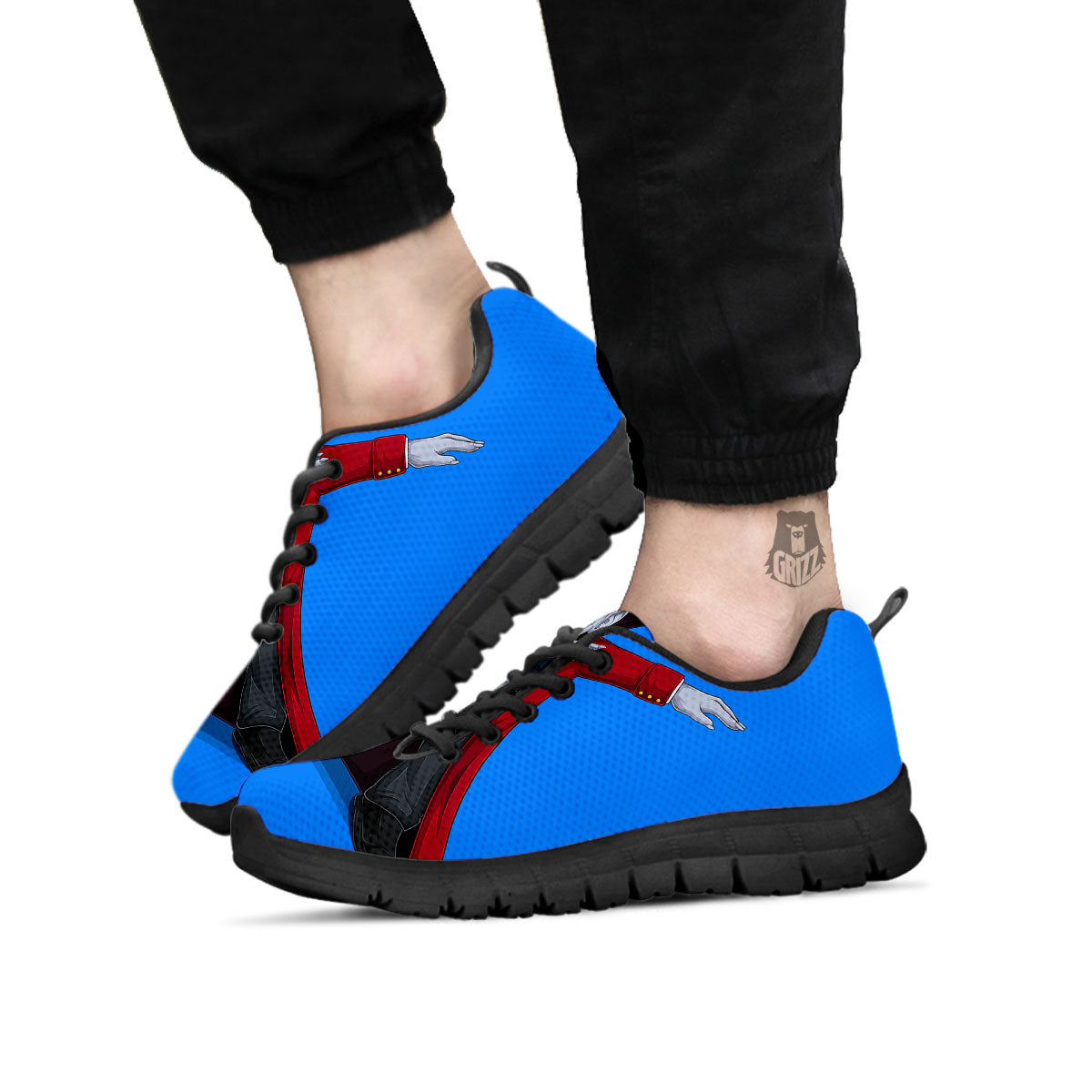 Dracula Vampire Dap Print Black Sneaker-grizzshop
