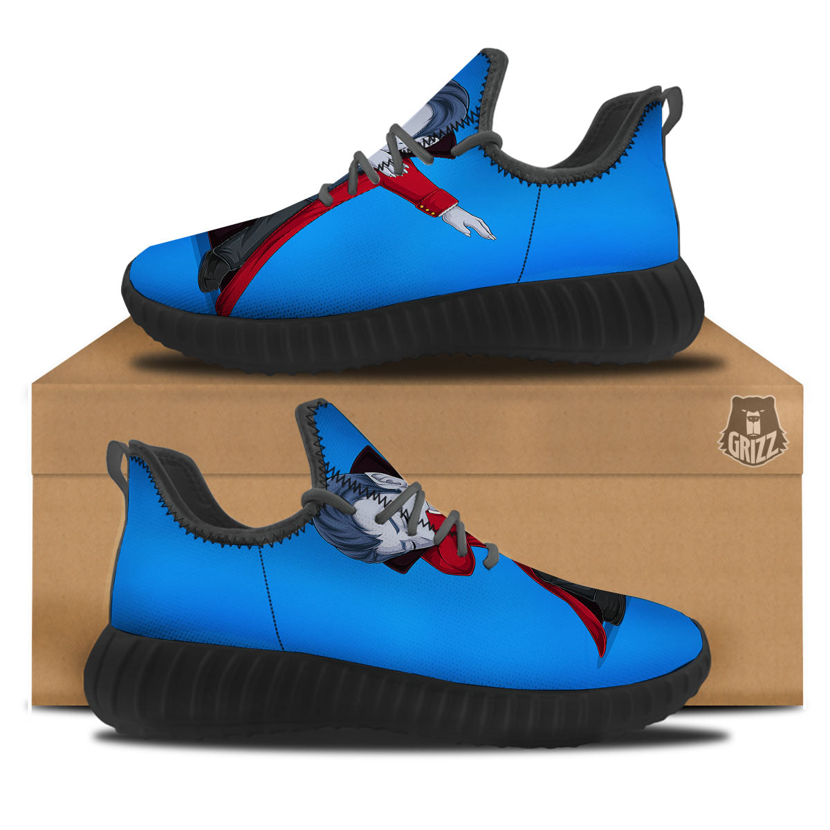 Dracula Vampire Dap Print Black Walking Shoes-grizzshop