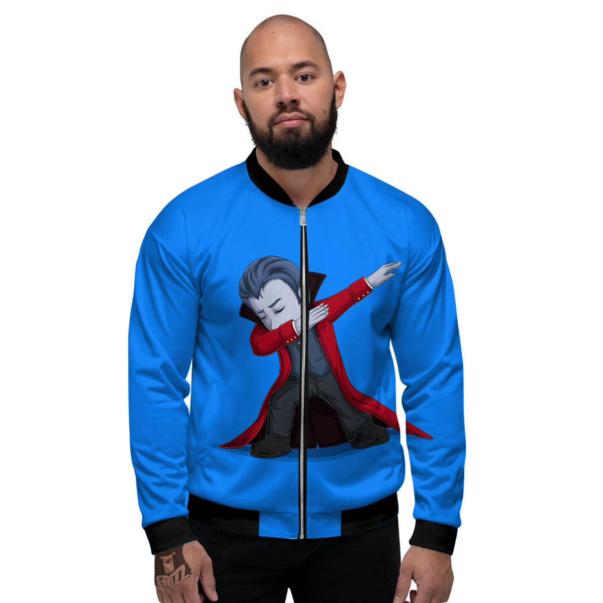 Dracula Vampire Dap Print Men's Bomber Jacket-grizzshop