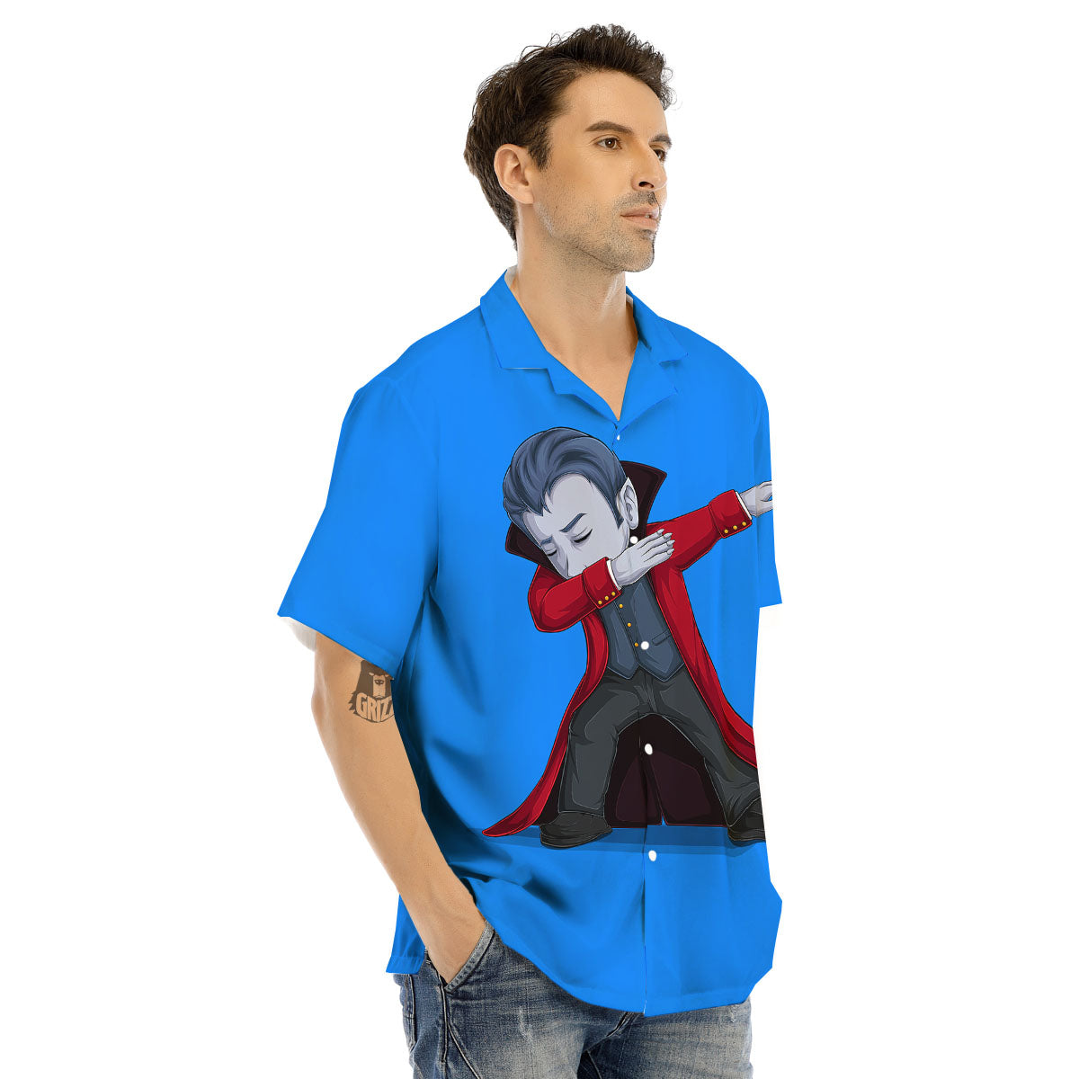 Dracula Vampire Dap Print Men's Hawaiian Shirt-grizzshop