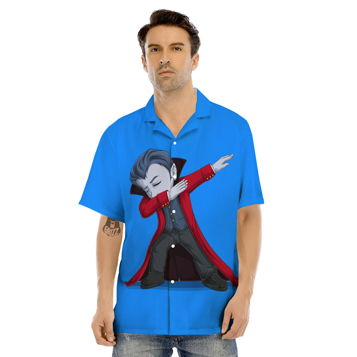 Dracula Vampire Dap Print Men's Hawaiian Shirt-grizzshop