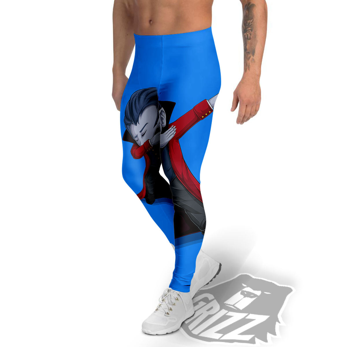 Dracula Vampire Dap Print Men's Leggings-grizzshop