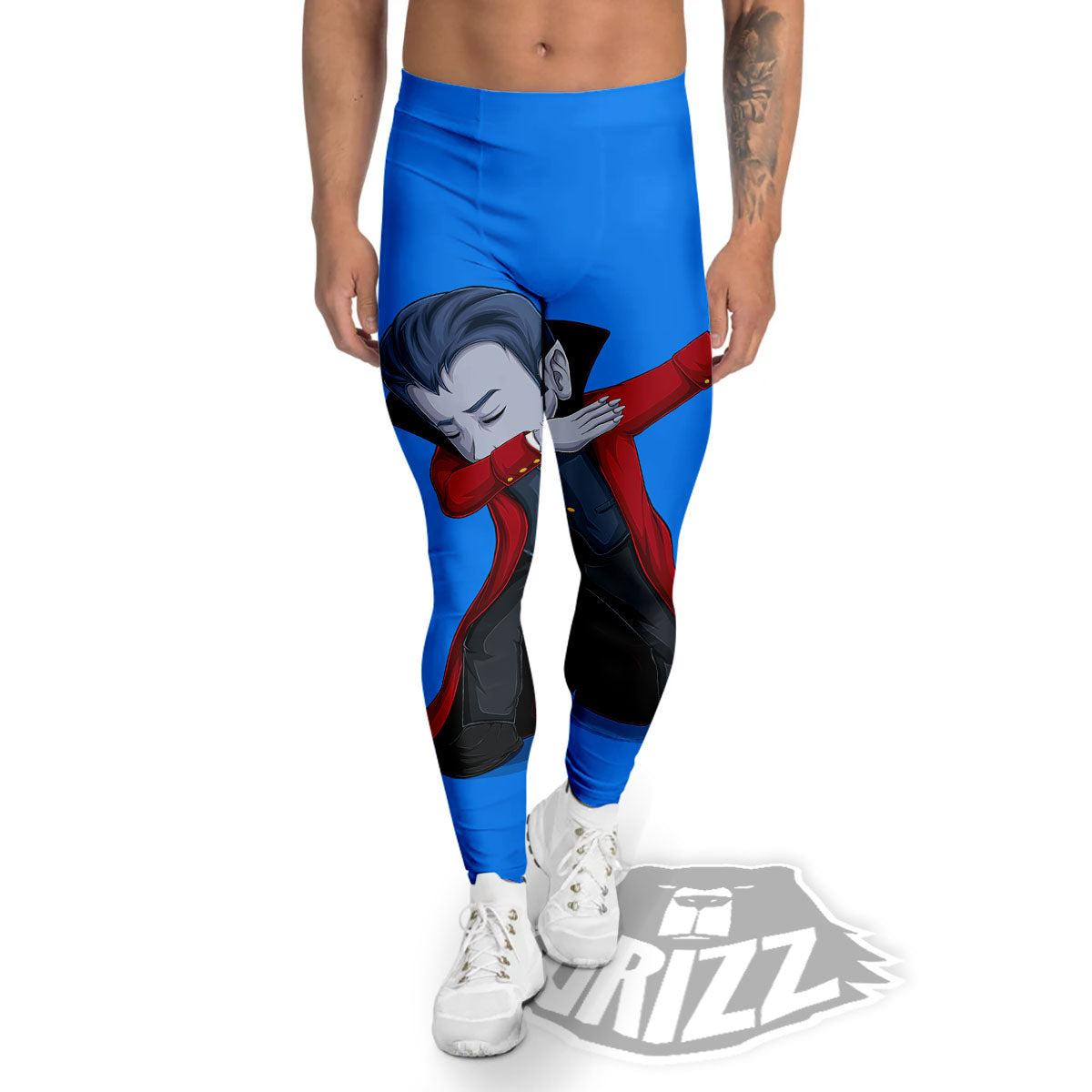 Dracula Vampire Dap Print Men's Leggings-grizzshop