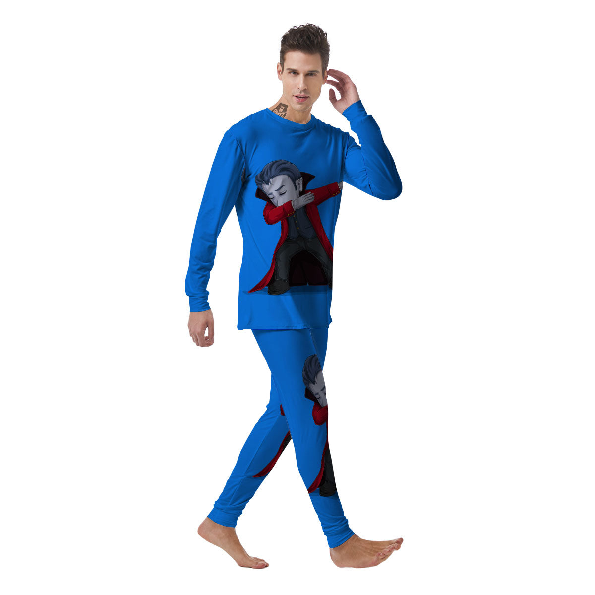 Dracula Vampire Dap Print Men's Pajamas-grizzshop