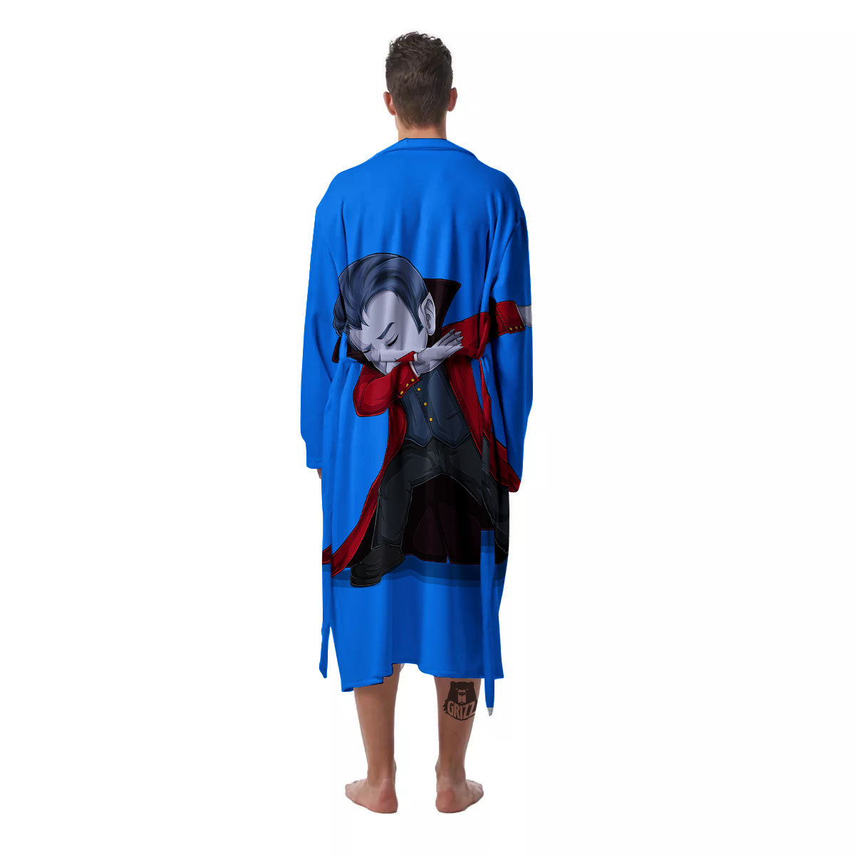 Dracula Vampire Dap Print Men's Robe-grizzshop
