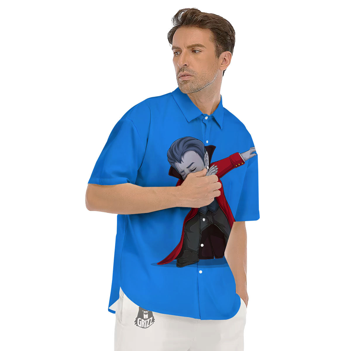 Dracula Vampire Dap Print Men's Short Sleeve Shirts-grizzshop