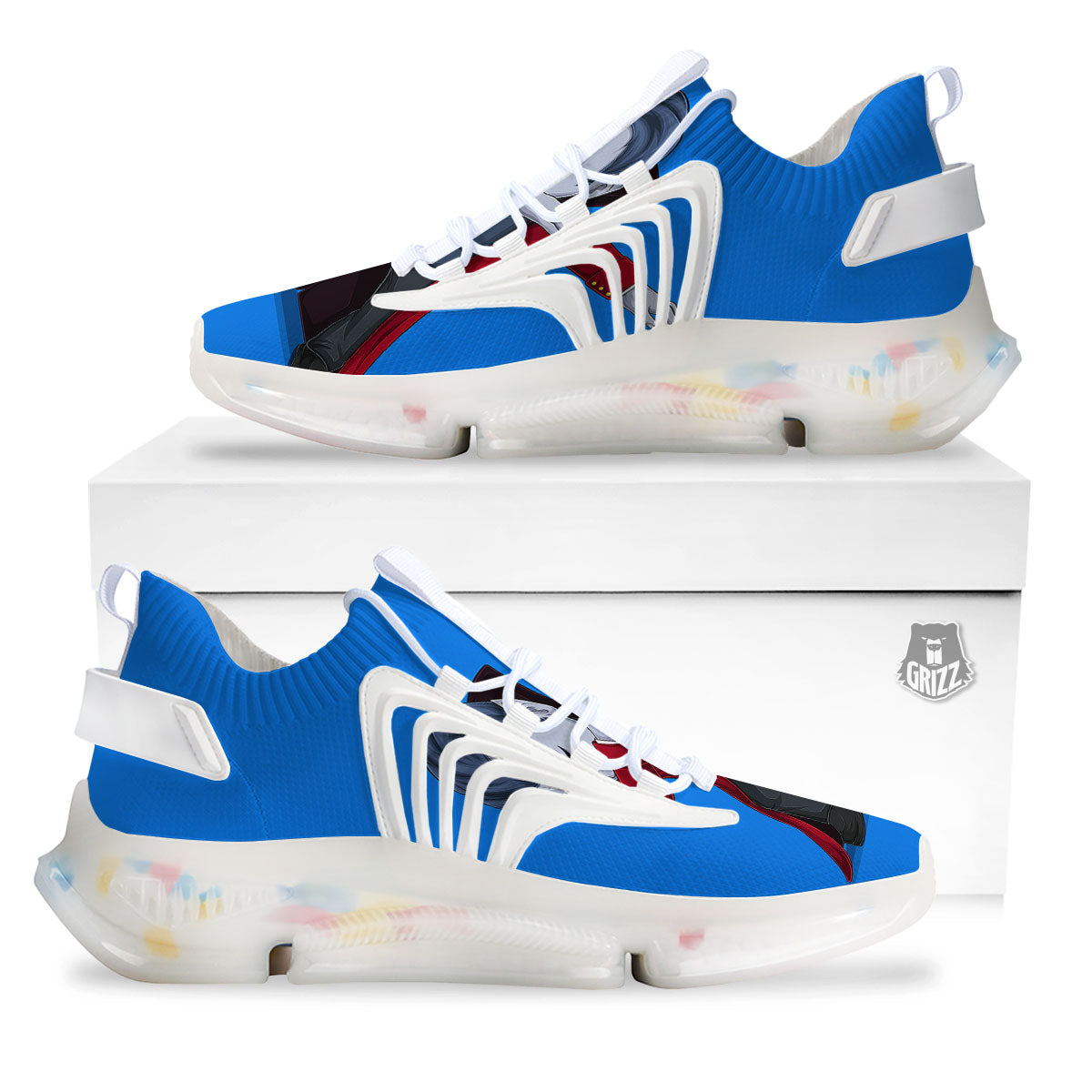 Dracula Vampire Dap Print White Gym Shoes-grizzshop