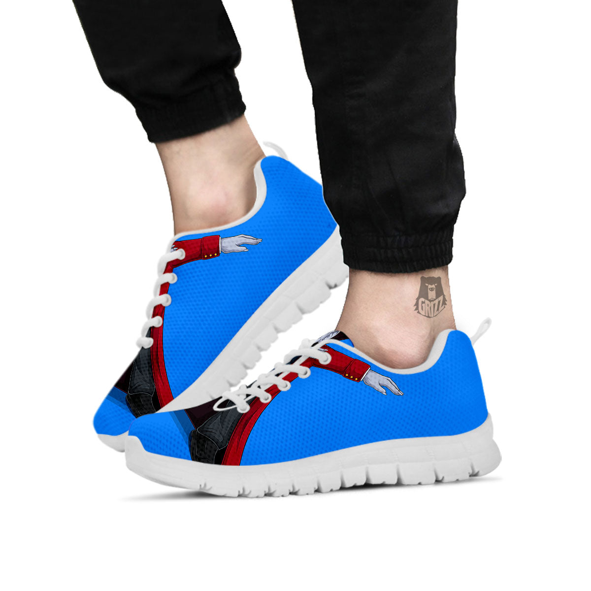 Dracula Vampire Dap Print White Sneaker-grizzshop