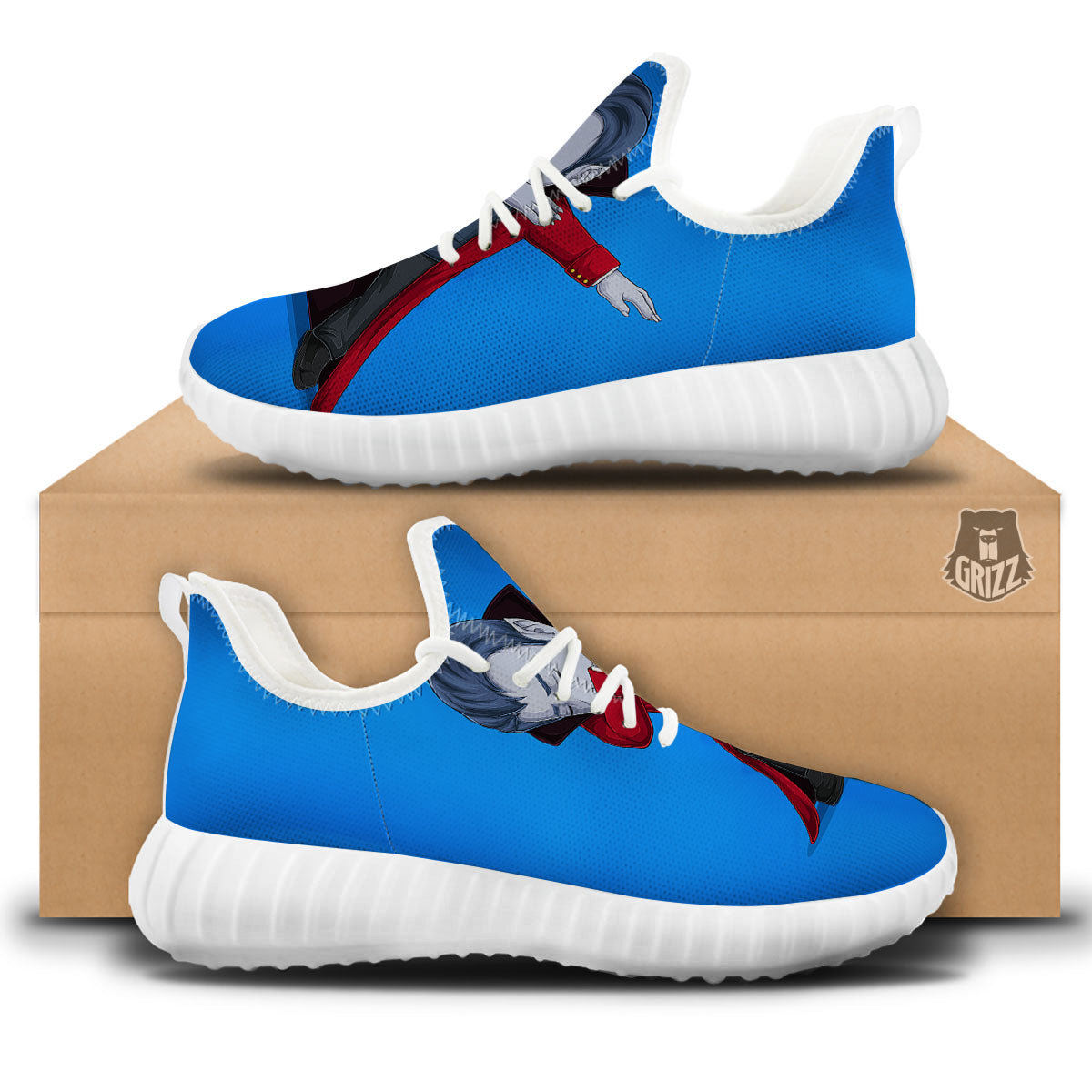 Dracula Vampire Dap Print White Walking Shoes-grizzshop