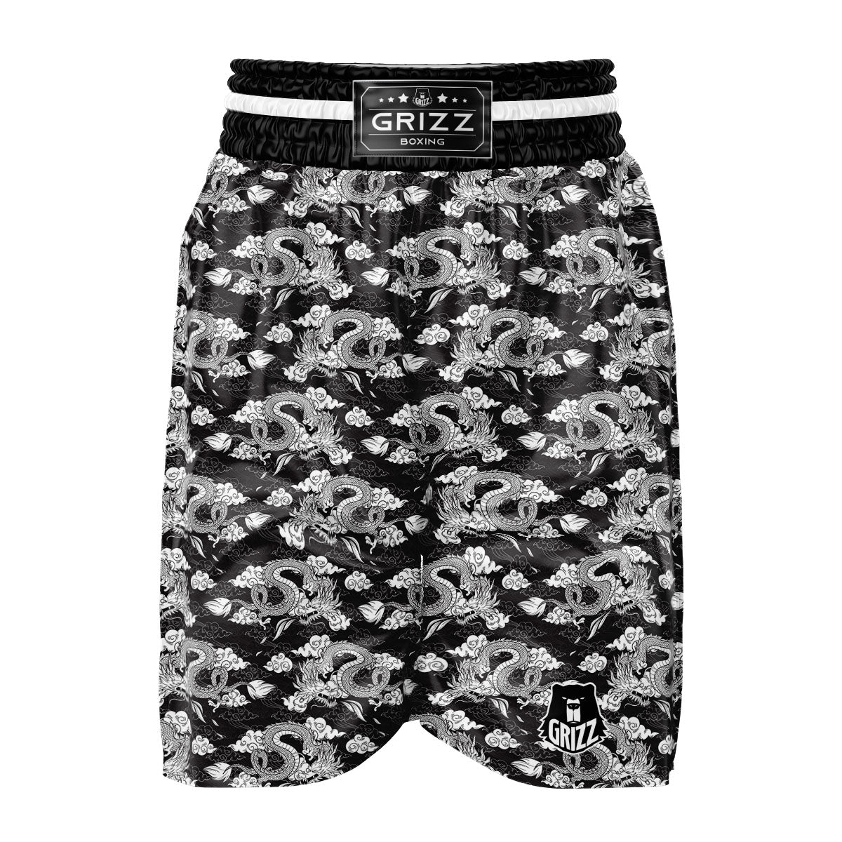 Dragon Eastern Print Pattern Boxing Shorts-grizzshop
