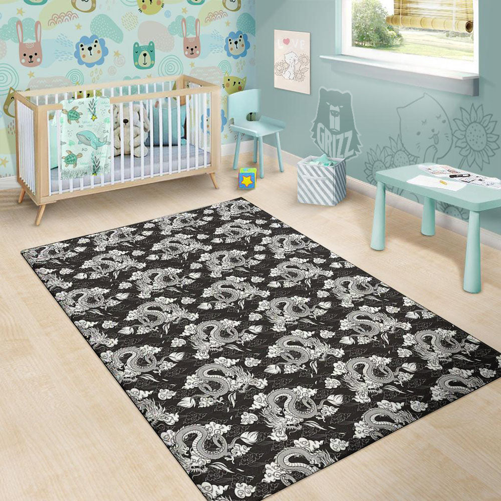Dragon Eastern Print Pattern Floor Mat-grizzshop