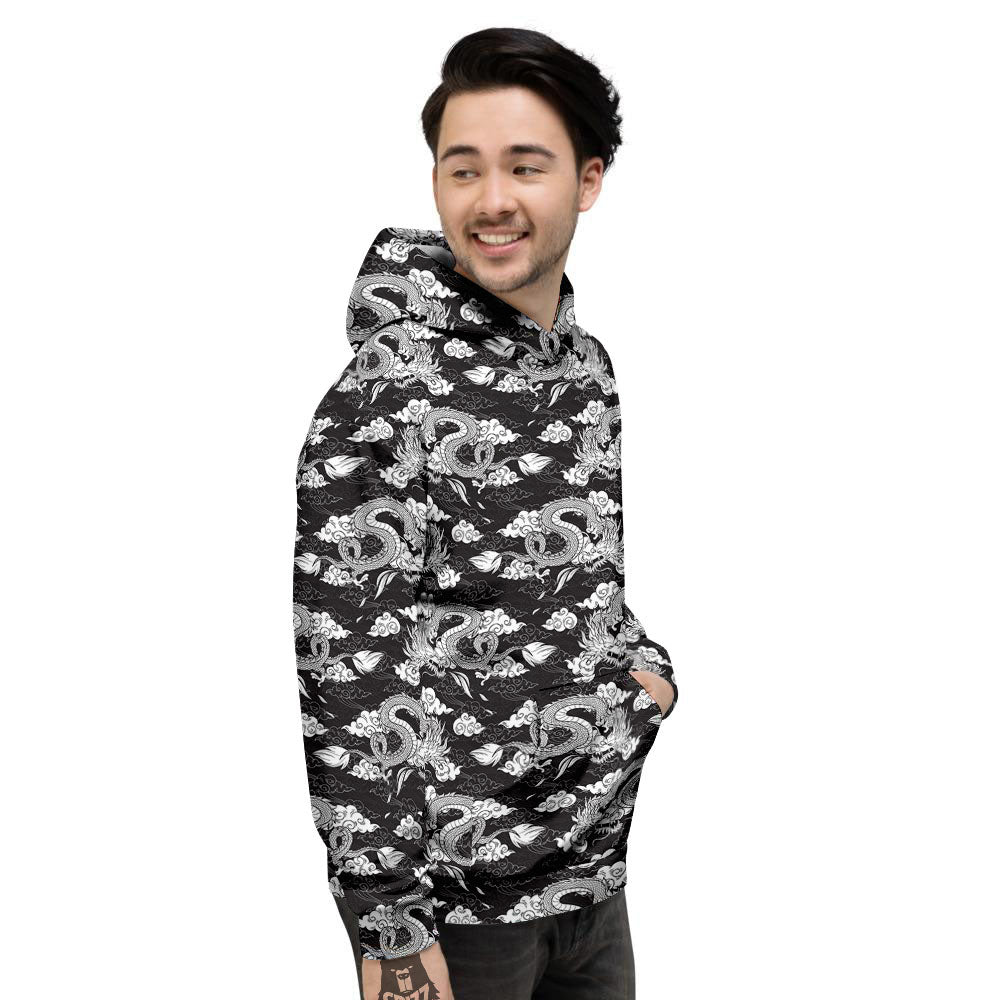 Dragon Eastern Print Pattern Men's Hoodie-grizzshop
