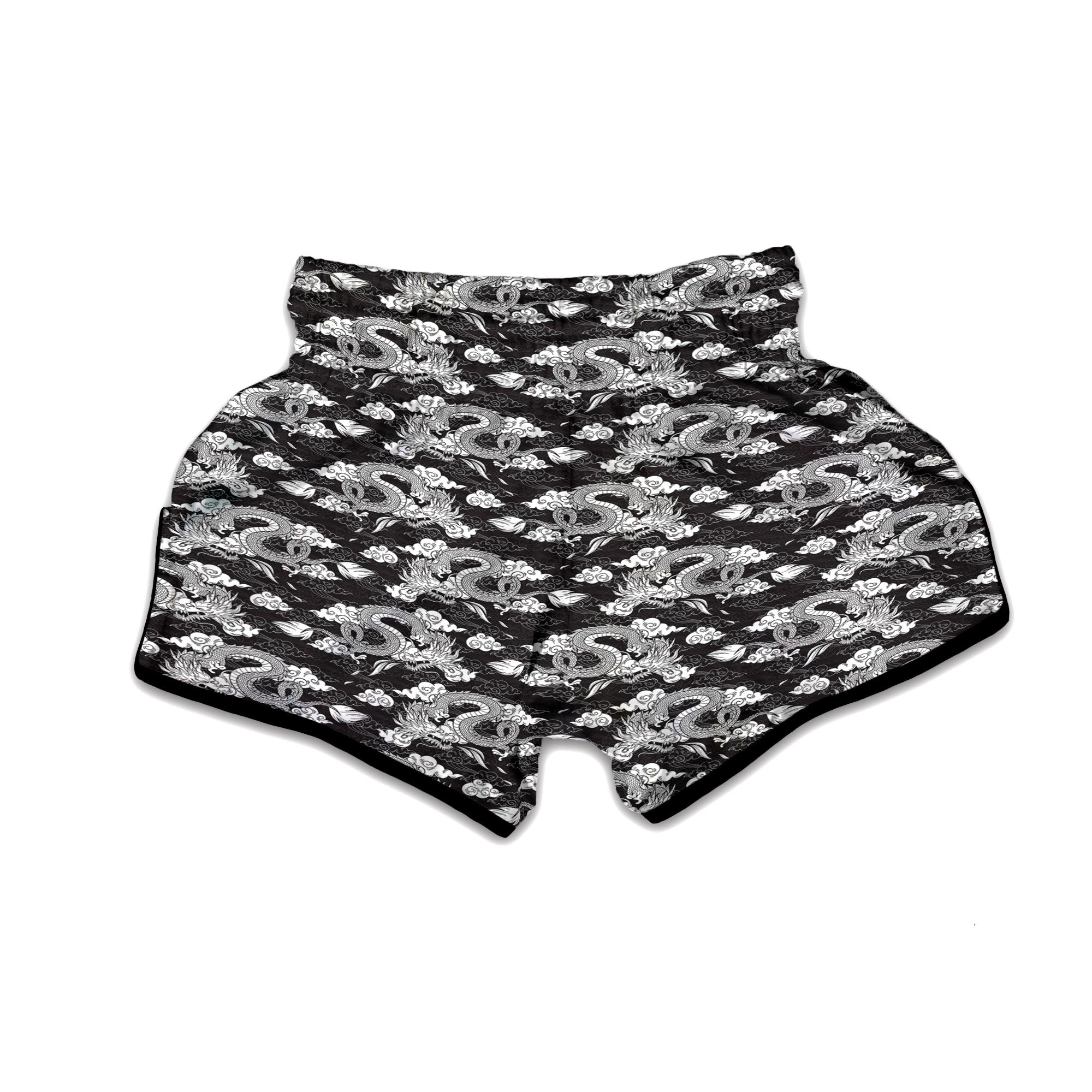 Dragon Eastern Print Pattern Muay Thai Boxing Shorts-grizzshop