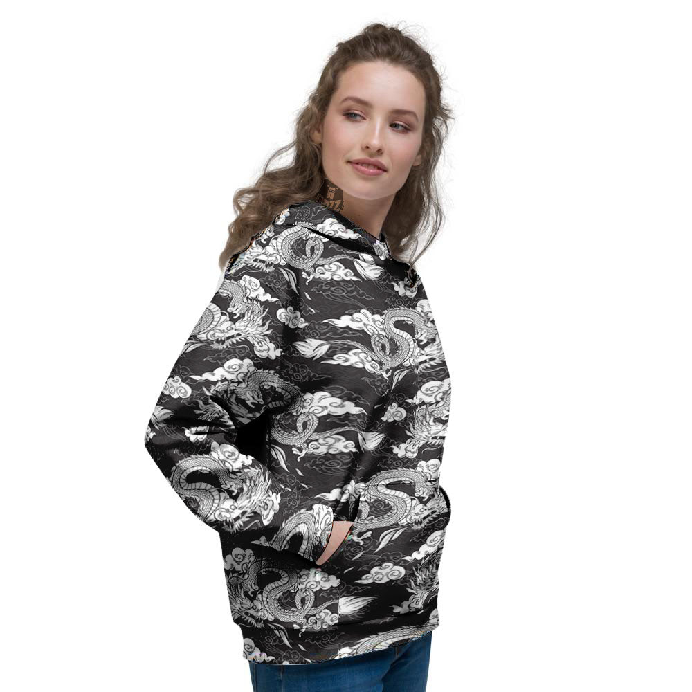 Dragon Eastern Print Pattern Women's Hoodie-grizzshop