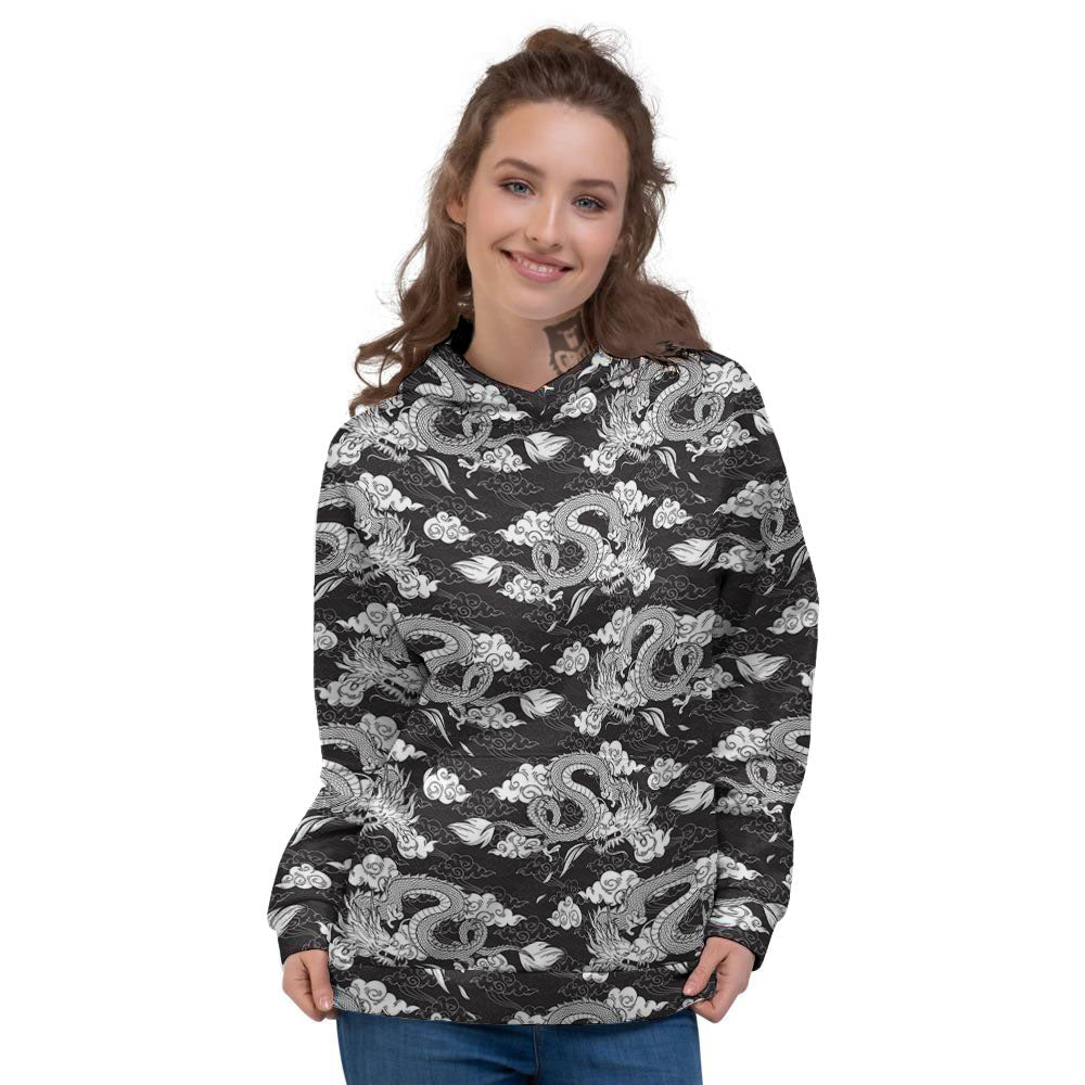 Dragon Eastern Print Pattern Women's Hoodie-grizzshop
