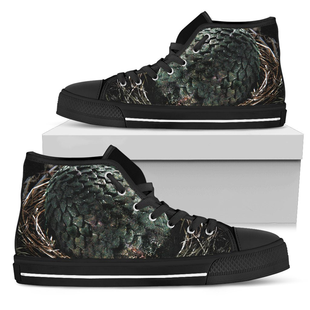 Dragon Egg Game of Throne Black Women's Classic High Top Canvas Shoes-grizzshop