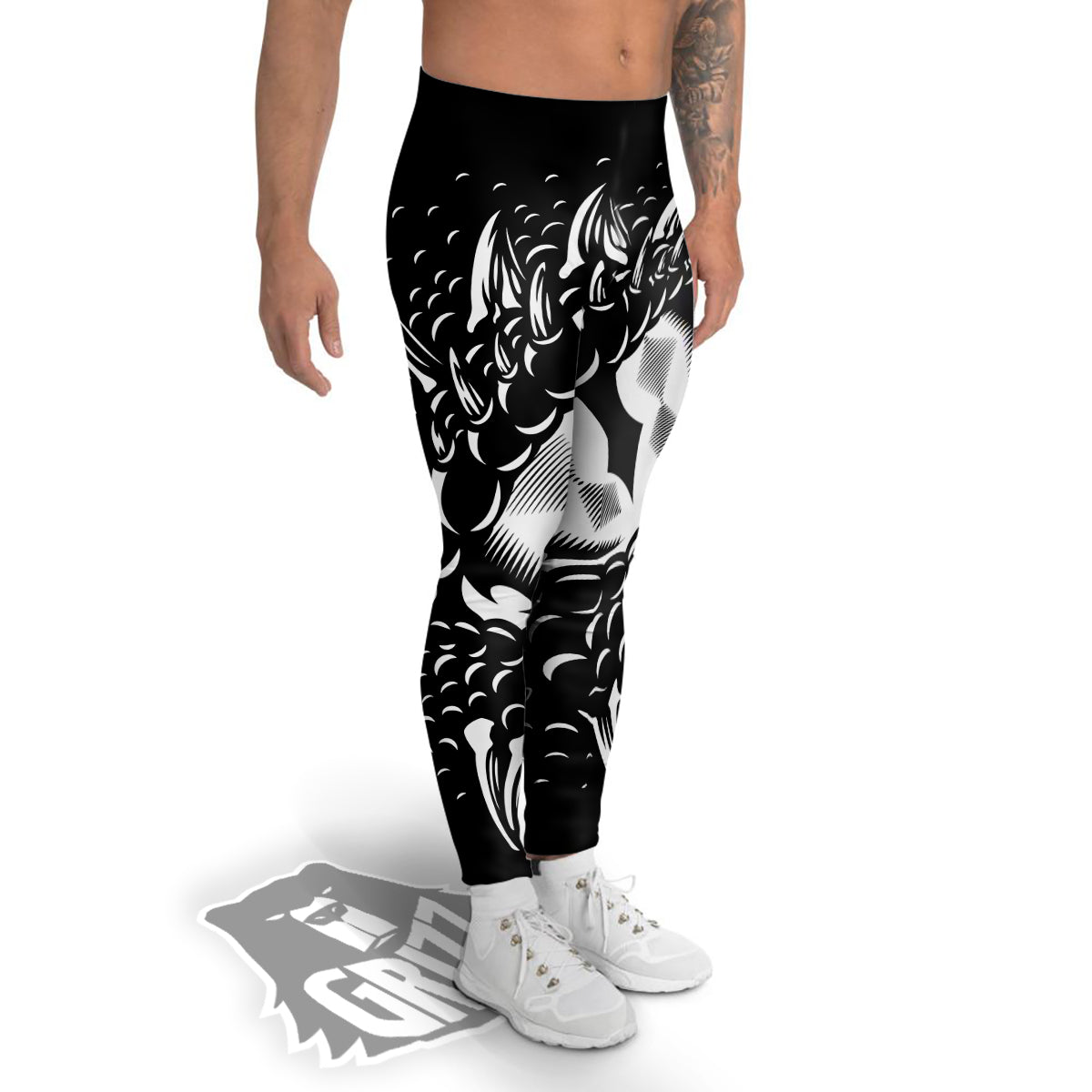 Dragon Eye Print Men's Leggings-grizzshop