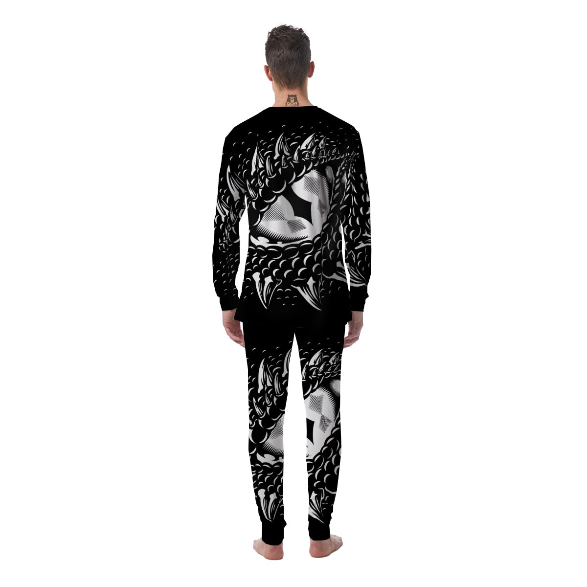 Dragon Eye Print Men's Pajamas-grizzshop