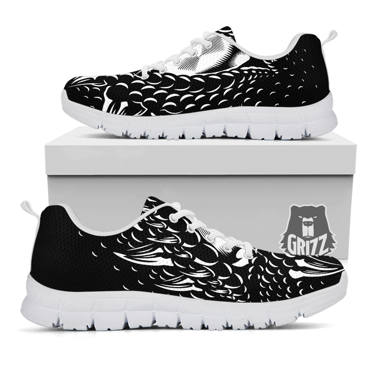 Dragon Eye Print White Sneaker-grizzshop