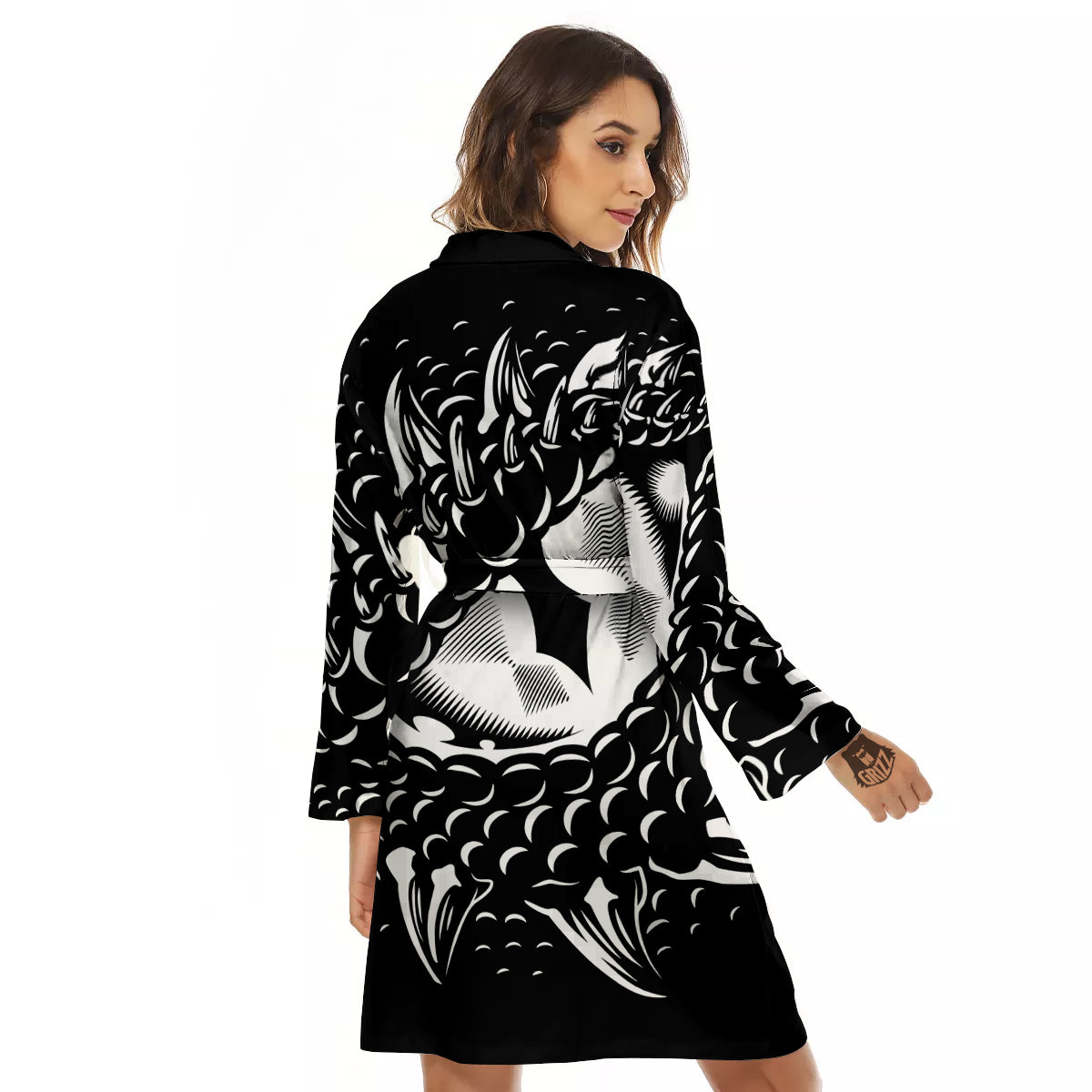Dragon Eye Print Women's Robe-grizzshop