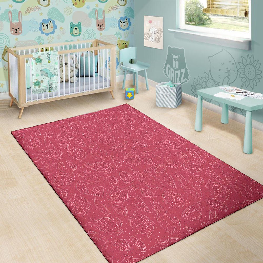 Dragon Fruit Hand Drawn Print Pattern Floor Mat-grizzshop