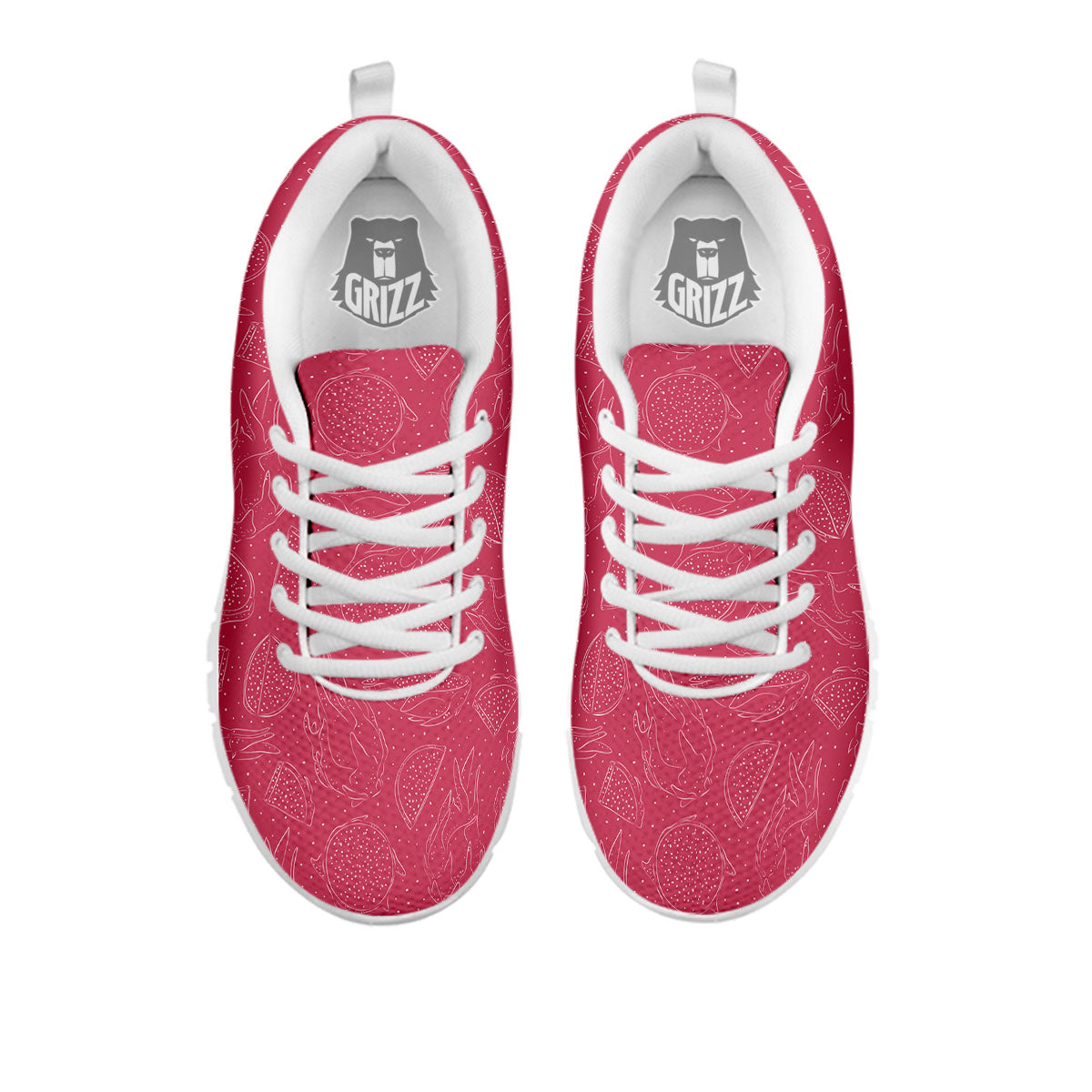 Dragon Fruit Hand Drawn Print Pattern White Sneaker-grizzshop