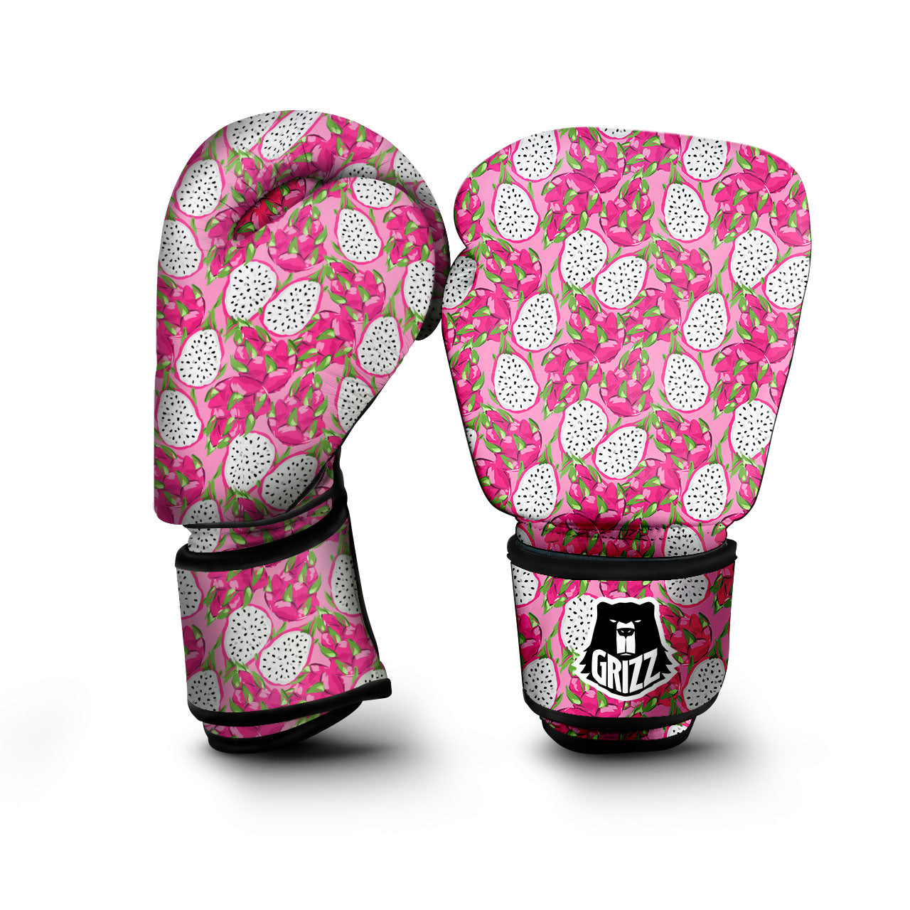 Dragon Fruit Print Pattern Boxing Gloves-grizzshop