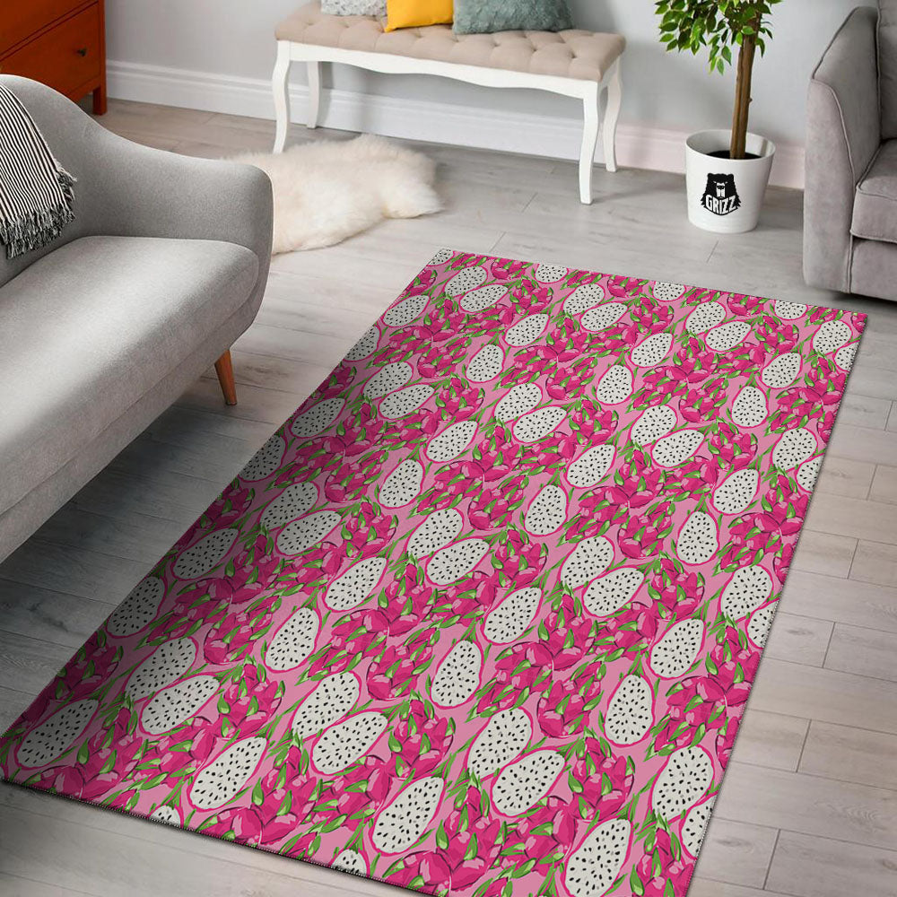 Dragon Fruit Print Pattern Floor Mat-grizzshop