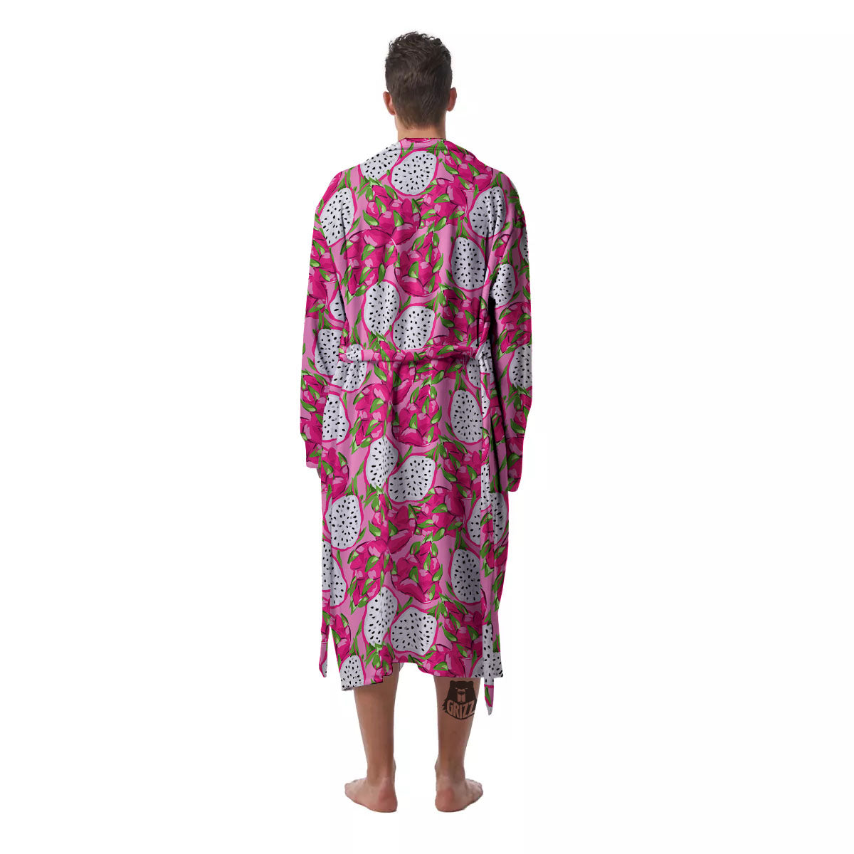 Dragon Fruit Print Pattern Men's Robe-grizzshop
