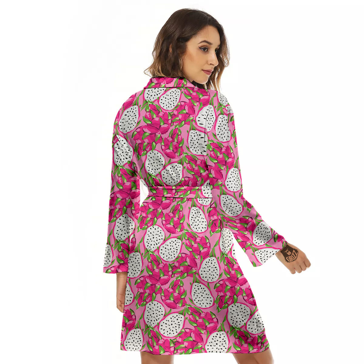 Dragon Fruit Print Pattern Women's Robe-grizzshop