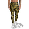 Dragon Gold And Black Print Pattern Men's Leggings-grizzshop