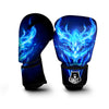 Dragon Head in Blue Flame Print Boxing Gloves-grizzshop