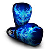 Dragon Head in Blue Flame Print Boxing Gloves-grizzshop