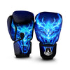 Dragon Head in Blue Flame Print Boxing Gloves-grizzshop