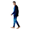 Dragon Head in Blue Flame Print Men's Pajamas-grizzshop