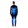 Dragon Head in Blue Flame Print Men's Pajamas-grizzshop