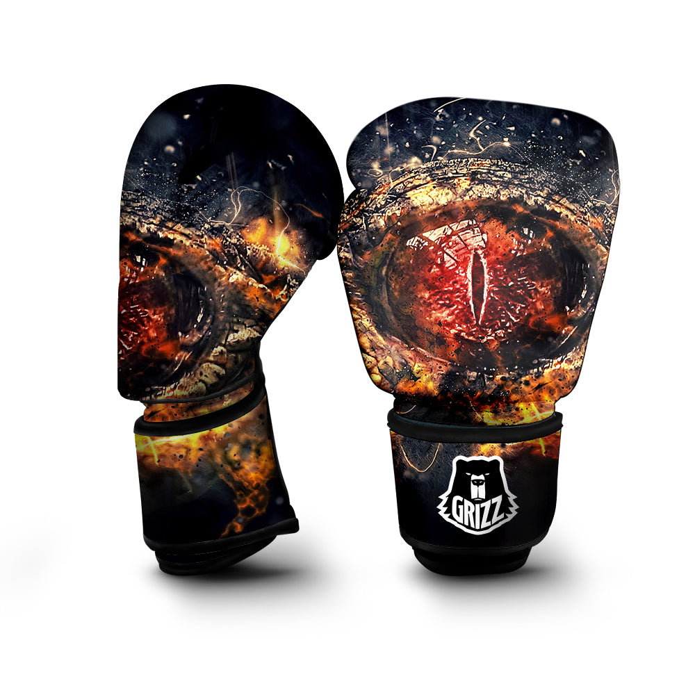 Dragon Red Eye Fire Print Boxing Gloves-grizzshop