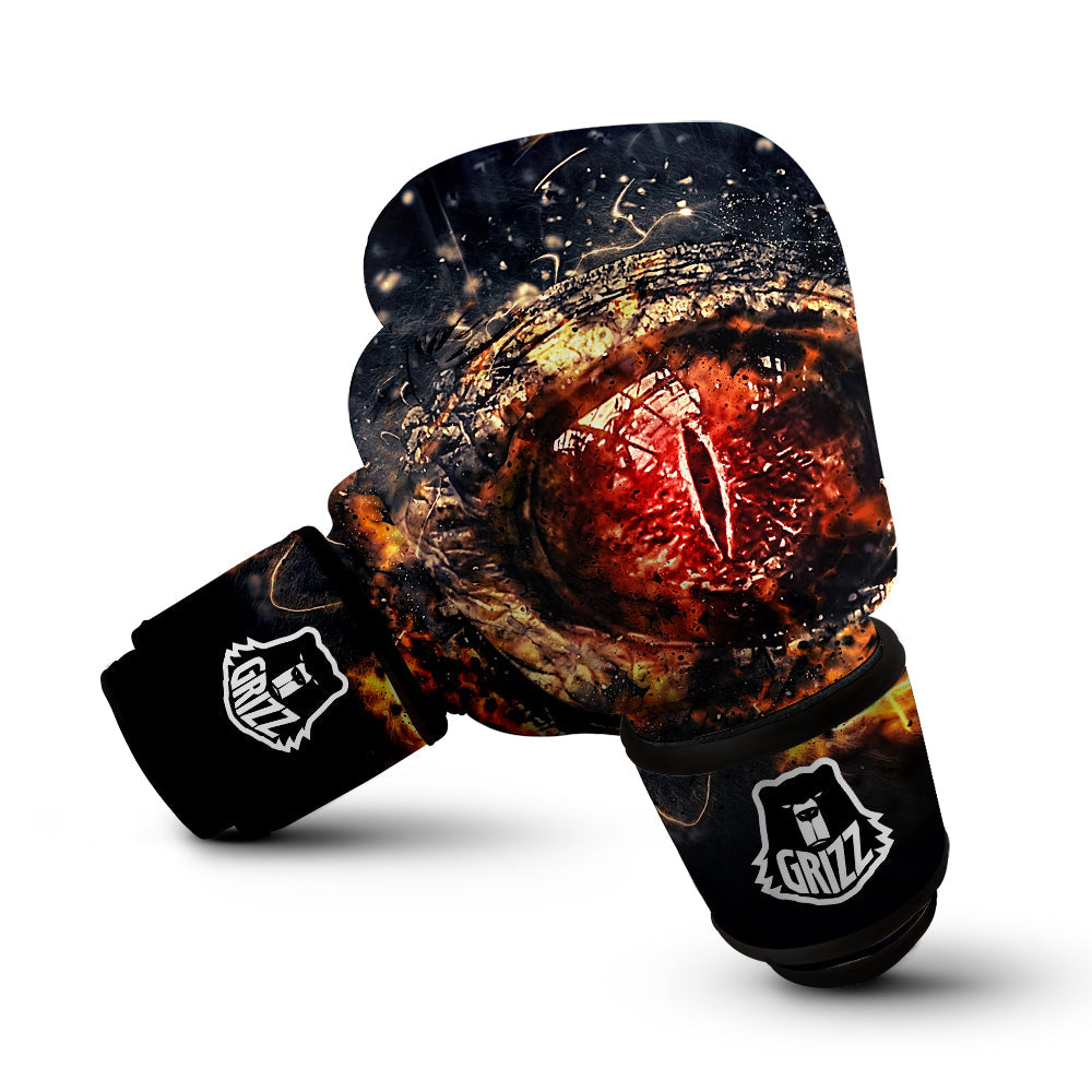 Dragon Red Eye Fire Print Boxing Gloves-grizzshop