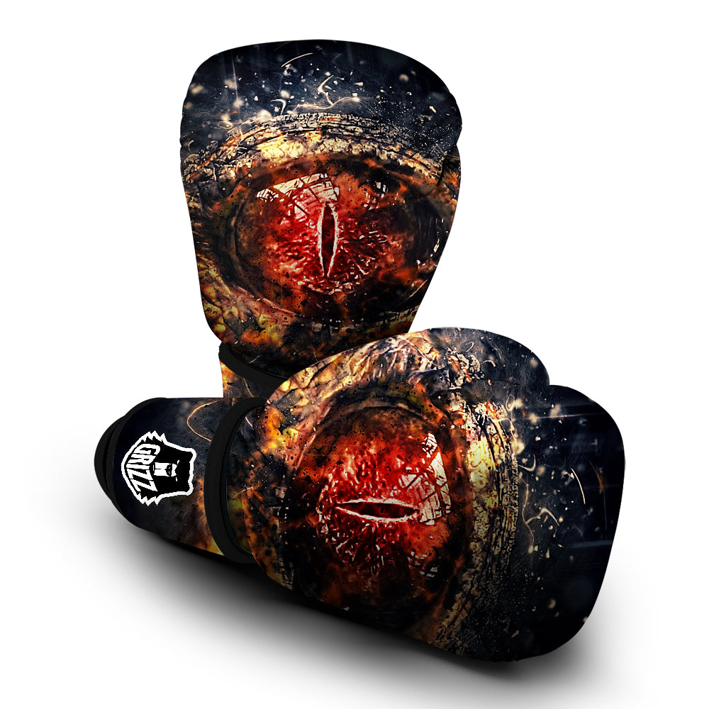 Dragon Red Eye Fire Print Boxing Gloves-grizzshop