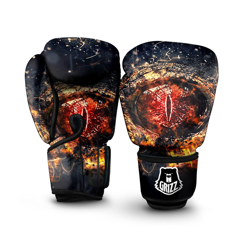 Dragon Red Eye Fire Print Boxing Gloves-grizzshop