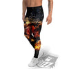 Dragon Red Eye Fire Print Men's Leggings-grizzshop