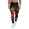 Dragon Red Eye Fire Print Men's Leggings-grizzshop