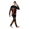 Dragon Red Eye Fire Print Men's Pajamas-grizzshop