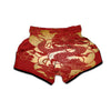 Dragon Tattoo Red Japanese Print Muay Thai Boxing Shorts-grizzshop