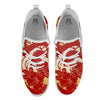 Dragon Tattoo Red Japanese Print White Athletic Shoes-grizzshop