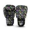 Dragonfly Black Purple And Teal Print Pattern Boxing Gloves-grizzshop