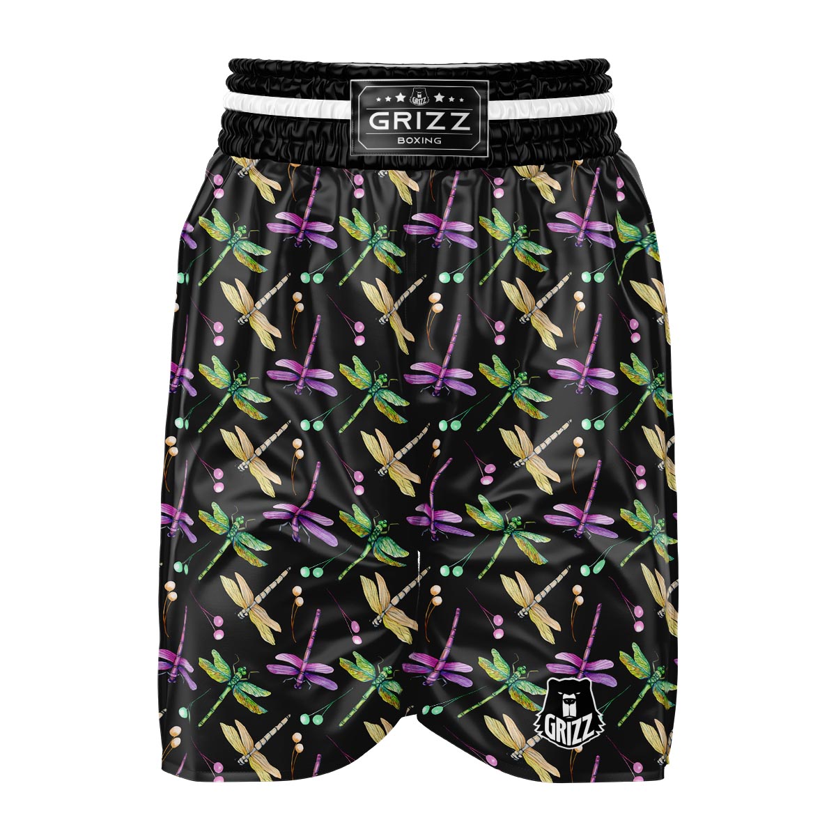 Dragonfly Black Purple And Teal Print Pattern Boxing Shorts-grizzshop