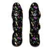 Dragonfly Black Purple And Teal Print Pattern Muay Thai Shin Guards-grizzshop