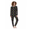 Dragonfly Black Purple And Teal Print Pattern Women's Pajamas-grizzshop